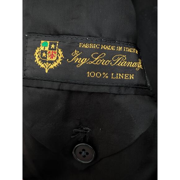 Men’s Loro Piana Fabric Linen Suit Blazer Jacket Dark Gray Size 42R 3 Button - Picture 4 of 8